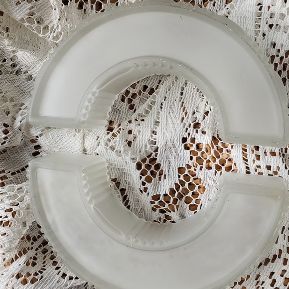 Vintage Frosted Glass Art Deco Flower Trough Succulents Plants Vase - Picture 9 of 10